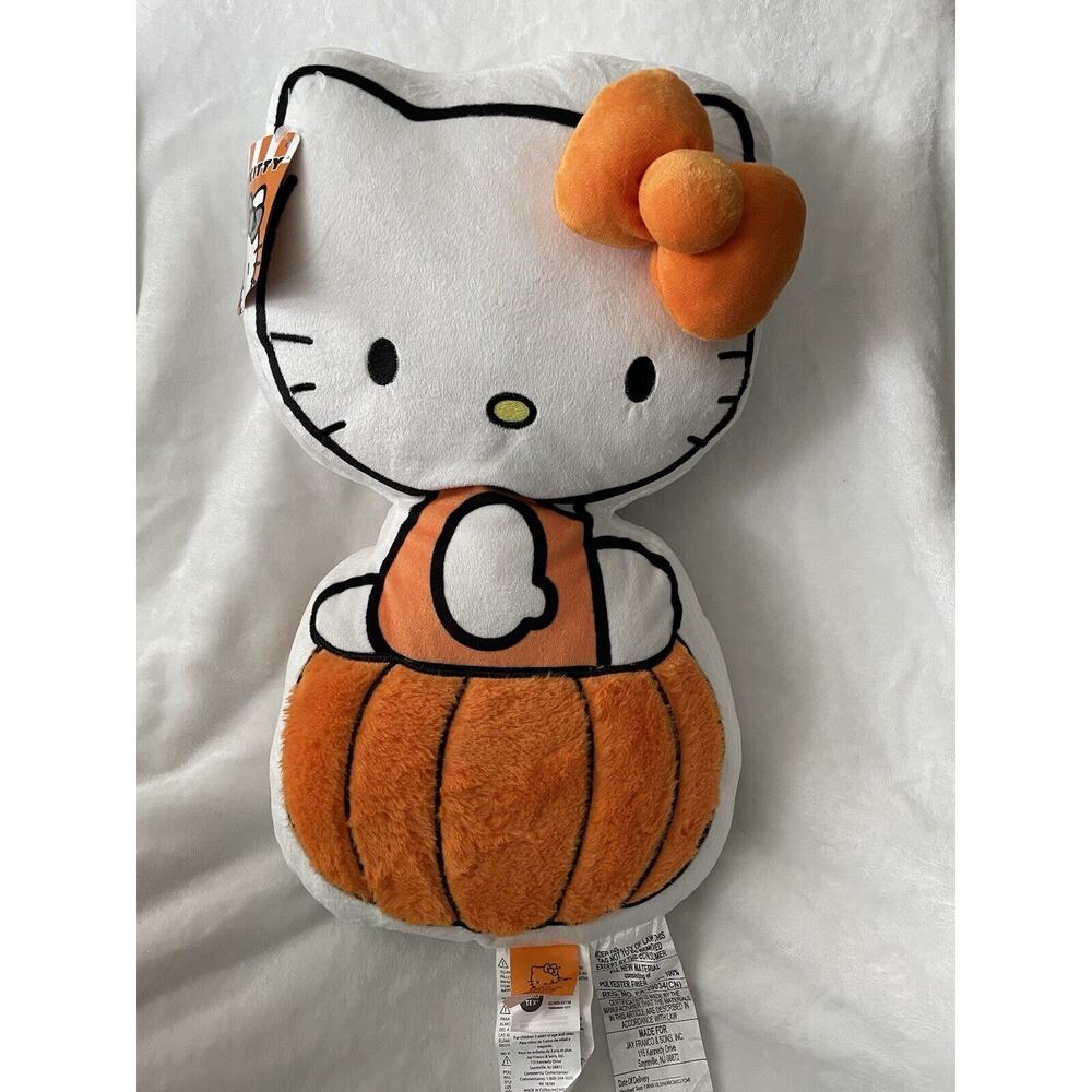 Sanrio Hello Kitty Sitting On Pumpkin Pillow ~~BRAND NEW~~